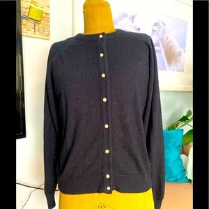 Black button down sweater.